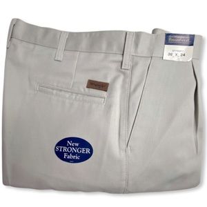 Relaxed Fit Chinos, Wrangler Rugged Wear Pleated Cotton Khakis Pants 36 x 34 New